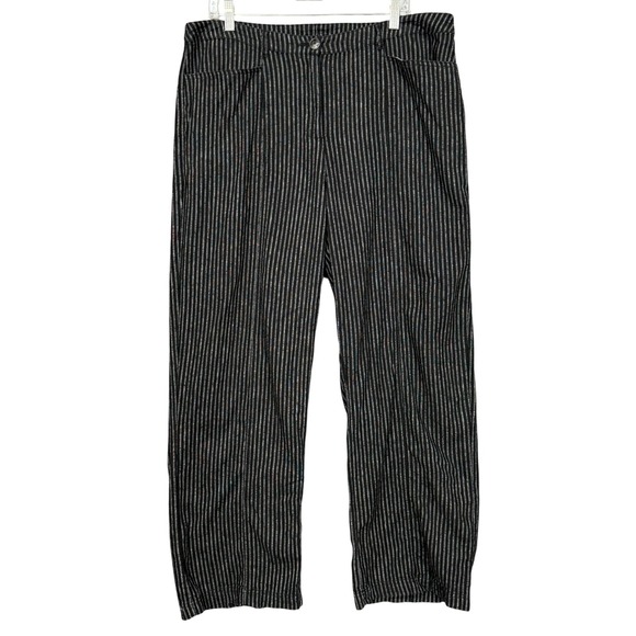 Sundance Pants - Sundance Pants Womens 16 Andover Black White Pinstripe Linen Blend‎ Wide Leg